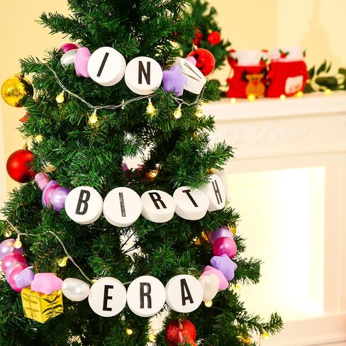 DIY Giant Friendship Bracelet Birthday Banner - Personalized Birthday Banner Garland, Decor Knit with Foam Circles & 50 Plastic Ball Pit Balls for Themed Party (Green Purple) in Kuwait