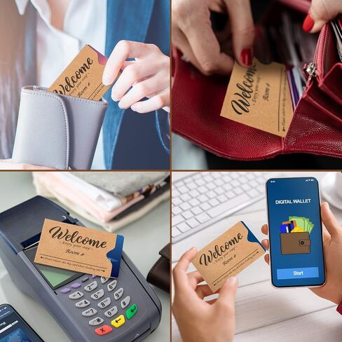Sabary 500 Pcs Hotel Key Card Envelope Credit Card Protectors Cover Gift Envelope Holder Sleeves Printed Welcome Guests Enjoy Your Stay for Business, 2.36 x 3.54 Inch (Kraft) in Kuwait