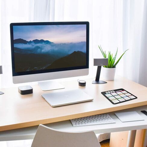 Calendar Mouse Pad with Non-Slip Rubber Base, Premium-Textured & Waterproof Mousepads with Stitched Edges, Mouse Pads for Computers, Laptop, PC, Office & Home (2025 White) in Saudi Arabia