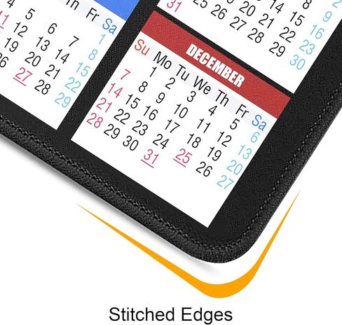 Calendar Mouse Pad with Non-Slip Rubber Base, Premium-Textured & Waterproof Mousepads with Stitched Edges, Mouse Pads for Computers, Laptop, PC, Office & Home (2025 White) in Saudi Arabia