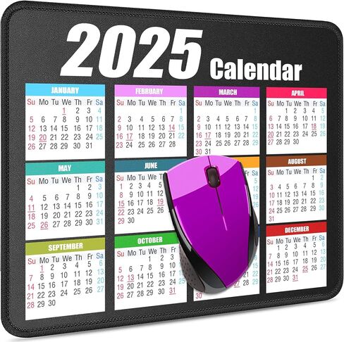 Calendar Mouse Pad with Non-Slip Rubber Base, Premium-Textured & Waterproof Mousepads with Stitched Edges, Mouse Pads for Computers, Laptop, PC, Office & Home (2025 White) in Saudi Arabia