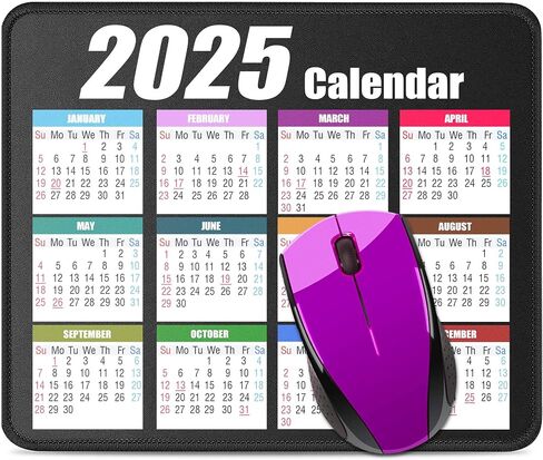 Calendar Mouse Pad with Non-Slip Rubber Base, Premium-Textured & Waterproof Mousepads with Stitched Edges, Mouse Pads for Computers, Laptop, PC, Office & Home (2025 White) in Saudi Arabia