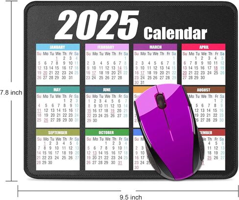 Calendar Mouse Pad with Non-Slip Rubber Base, Premium-Textured & Waterproof Mousepads with Stitched Edges, Mouse Pads for Computers, Laptop, PC, Office & Home (2025 White) in Saudi Arabia