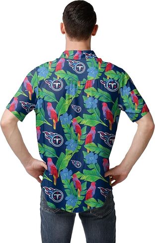 FOCO Men's Houton Texans NFL Team Logo Aloha Tropical Button Up Shirt, Black Floral in Saudi Arabia