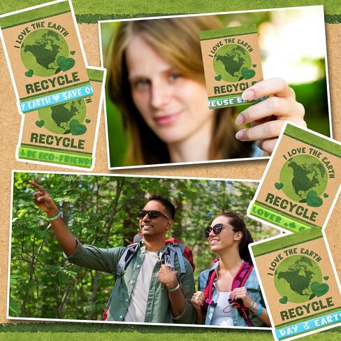 30 مجموعات/ 60 PCS Earth Day Wristbands with Love the Earth Cards Party Party Favors Recycleds for School Scarram in Kuwait