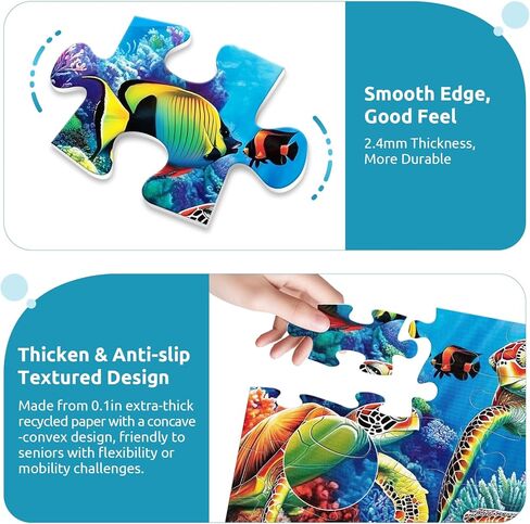 3 حزم 48 لغزًا كبيرًا لكبار السن ، أنشطة منتجات مرض الزهايمر للبالغين من كبار السن ، ألعاب الزهايمر للألعاب المعرفية سهلة الهدايا اللغز مع 3 أكياس تخزين in Kuwait