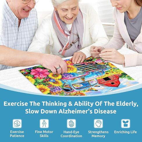3 حزم 48 لغزًا كبيرًا لكبار السن ، أنشطة منتجات مرض الزهايمر للبالغين من كبار السن ، ألعاب الزهايمر للألعاب المعرفية سهلة الهدايا اللغز مع 3 أكياس تخزين in Kuwait