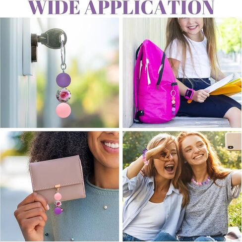 Colorful Silicone Beads Set,100Pcs Pink Purple Bulk Silicone Beads Round Focal Beads for Pen Necklace Keychain Bracelets Craft Making in Kuwait