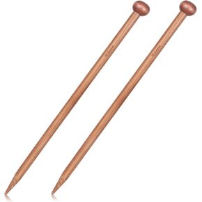 2 Pcs Bamboo Knitting Needle, 10mm Thick Single Pointed Wooden Needles, Single Pointed Thick Knit Needles for Chunky Yarn Projects Sweaters Scarves Blankets Ideal DIY Knitting & Crochet Supplies