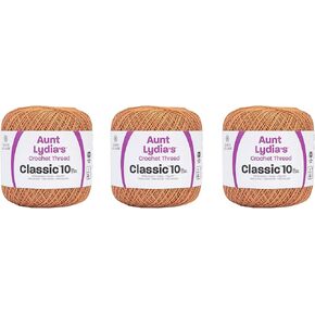 Aunt Lydia Classic Copper Mist Crochet - 3 Pack of 350y/320m - Cotton - Gauge 10 - Crochet