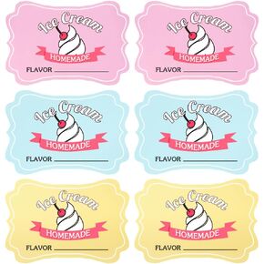 Handcrafted Ice Cream Stickers,3X2 inch Homemade with Love Labels for Ice Cream Containers,60 Pcs