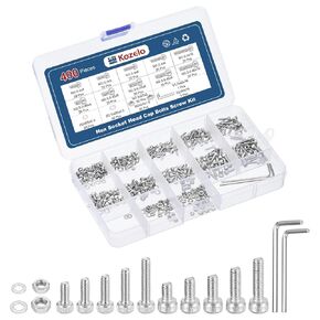 1600pcs Socket Head Cap Screws Bolts Nuts Assortment Kit - [M2/M3/M4/M5] 304 Stainless Steel Allen Socket Drive for 3D Printer with Allen Wrench