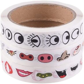 3000pcs Colorful Eye Nose Mouth Cute Self Adhesive Stickers Labels Cartoon DIY Sticker Decal for DIY Decor
