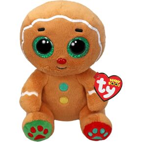 Ty Beanie Boos - Nutmeg The Gingerbread Man with Big Green Eyes and Glitter, The Plush with Big Sparkly Eyes - Christmas Special - 15 cm - T37353