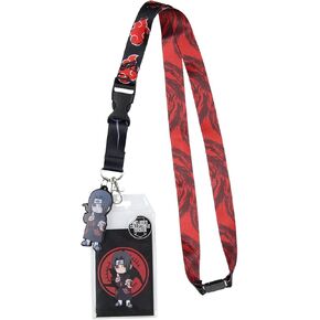 Naruto Shippuden Itachi Uchiha ID Badge Holder Lanyard w/Rubber Pendant Sticker