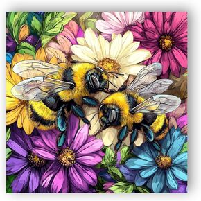 Wergund 5D DIY Diamond Art Bee ، مجموعات فن الماس للبالغين للبالغين ، اللوحة الماسية الكاملة الحفر الكريستانية التريسيون كروس غرزة الفنون الحرف القماشية ديكور الهدية 14x14inch/35x35 سم -18