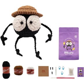 Adeleno Crochet Kit for Beginner, Beginner Crochet Kit with Step-by-Step Video Tutorial, More Convenient Illustrated Cards, Suitable for Adults, Children, Crochet Kit for Beginners, Briquette 1-Pack.