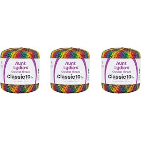 Aunt Lydia Classic Mexicana Crochet - 3 Pack of 300y/274m - Cotton - Gauge 10 - Crochet