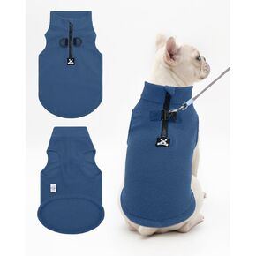CuteBone Fleece Dog Sweaters Pink with Turtleneck, Half Zip-Up & Pullover Winter Vests Shirts for Small & Medium Dogs - Warm Thermal Jackets with D-Ring, Ideal for Cold Weather DZBX01M