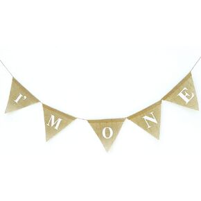 Boston Creative Company 1st Birthday high Chair Banner, ONE Burlap high Chair Birthday Banner, boy Thing, 1st Birthday Party Decor,Rustic Birthday, Woodland or Safari Jungle Theme Highchair Banner