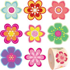 500Pcs Flower Stickers for Kids Spring Roll Sticker for Scrapbooks Envelopes Cards Water Bottle Gift Boxes Party Decorations
