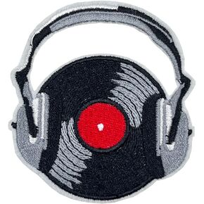 Music Patches, Headphones DJ Embroidered Iron on Patch for Backpack DIY