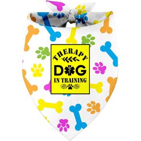 Therapy Dog in Training Dog Bandana ، Pet Dog Triangle Scedf Bandanas Bibs ، Apt Dicf Association ، Pring Dog Bandanas Gift for Dog Lover Party ، Dog Bandana Gift for Small Mediance Large Dogs (DD17)