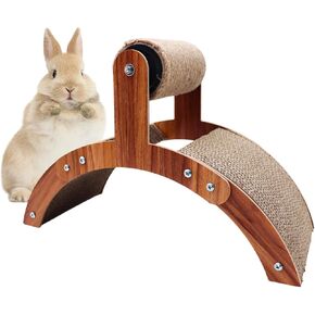 Rabbit Toys, Energizer Bunny Toy with Scratching Ball and Cardboard Pad, Bunny Toys for Rabbits Indoor, Bunny Toys, Ferret Toys, Enrichment Toys for Rabbit, Ferret, Rat, Guinea Pig, Chinchilla, Kitten