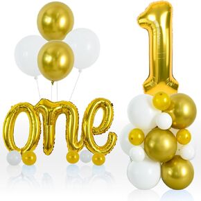 TONIFUL 40 Inch Giant Light Pink Number 1 Balloon,Mylar Foil Script Cursive Letter 1 Balloon Banner for Boys Girls Kids First Birthday One Year Old Party 1st Anniversary Ceremony Decoration