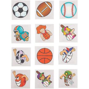 Fun Express Sports Tattoos (72 pieces) Party Favors, Youth Sports & Activities
