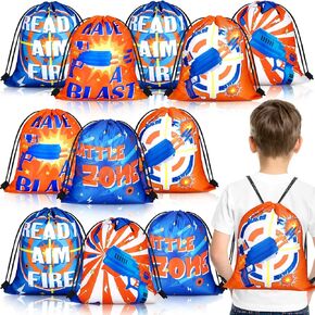 Shappy Dart Party Supplies Bags Toy Goody Treat Bags Gun Darts Theme Party Supplies Backpacks for Gun Birthday Decor Gift(15 Pieces)