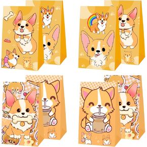 ARHAVI 12Pcs Corgi Party Favor Gift Bags for Corgi Birthday Party Decorations Supplies