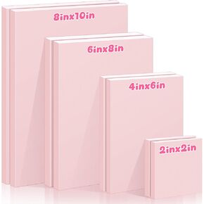 MotiMind 8 Pcs Pink Rubber Stamp Carving Blocks 4 Sizes Linoleum Block Soft Rubber Carved Bricks for DIY Printmaking Stamp Making and Craft Projects