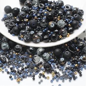 Mixed Colour Glass Crystal Beads，UHOMENY 8mm Round Spacer Beads Glass Beads Big Small Multiple Assorted Beads Charms for Jewelry Bracelet Necklace Key Chains Earring Making Crafts (Green)
