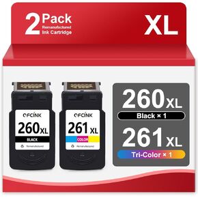 PG-260 XL CL-261 XL Compatible for Canon 260 and 261 Ink Cartridges PG-260 CL-261 260XL 261XL for Canon Printer Ink 260 and 261 Combo Pack for Canon PIXMA TS6420a TR7020a TS6420 TS5320 TR7020 Printer