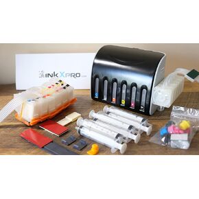 INKXPRO 312XL Empty Ink System CISS Refillable Cartridge Kit with Ink Flow Control Damper for Chipless Firmware Installed EPSON XP-15000 Printer