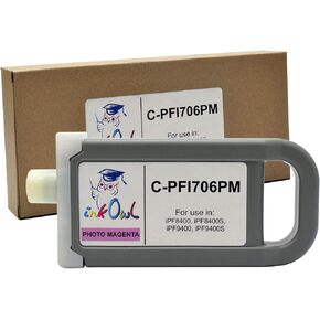 InkOwl Compatible Ink Cartridge Replacement for Canon PFI-706PM (700ml, Photo Magenta) for iPF8400, iPF8400S, iPF9400, iPF9400S Printers