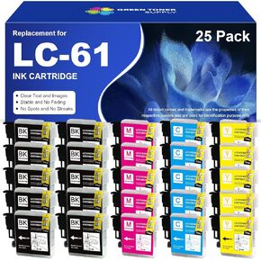 LC61 Ink Cartridges (10B 5C 5Y 5M) Compatible for Brother LC61 LC-61 LC65 Ink Cartridge Replacement for All-in-One DCP-165C DCP-385C DCP-585CW MFC-6490CW MFC-790CW Printer