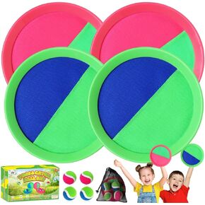 ZMLM Toss Catch Ball Toy Set: Upgraded Kid Outdoor Toy Game Beach Backyard Lawn Sport Activity Fun Outside Indoor Family Toy for Age 3-12 Girl Boy Kid Birthday Gift Easter Basket Stuffers Essentials