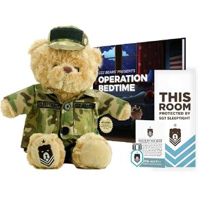 ZZZ Bears SGT Sleeptight Army Teddy Bear with Storybook & Sleep System, Comforting Gift for Army Kids, Helps with Bedtime Routine, Deployment Separation & Emotional Support