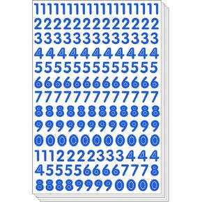 Numbers Arabic Sticker - Primary Digi Count Label Decorative (Set of 5 Sheets, Blue)