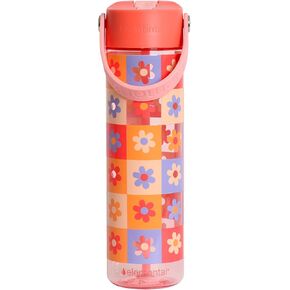 Elemental Splash Water Bottle with Straw - BPA-Free Tritan Plastic Reusable Water Bottle with Strap - Leak-Proof Water Bottle for Travel, Gym and Sports - 26oz - Clear