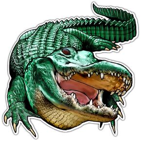 Gator Alligator Crocodile Vinyl Sticker Decal - Wild Reptile Car Pumper & Window Emblem - Deentingweatherproof Pamper Pumper Skateboard Luggage Sticker for Truck Hardhat Stickers for Men 4.5 "SP91