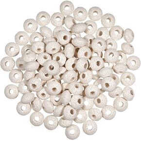 TUMBEELLUWA 100Pcs Lava Stone Rondelle Beads for Jewelry Making, Energy Volcanic Rock Large Hole Loose Beads Bulk for DIY, Mixed Color