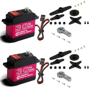 2Pack DS3230MG Upgraded High Torque 30KG Digital Servo Motor, Full Metal Gear Waterproof Steering RC Servo for 1/8 1/10 Scale RC Car Crawler Control Angle 270°