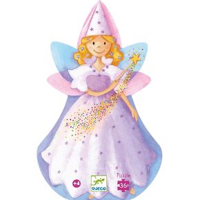 DJECO Fairy and Unicorn Puzzle (36 Pieces) - Magical Night Fun for Home & Gifts - Challenging, Fun & Creative Activity for Family & Friends - Educational Jigsaw Toy for Children 4+ Years