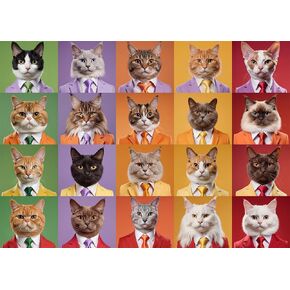 CORPORATE CATS 1000 قطعة بانورامزو للبالغين ، 27.6 "× 19.7" (لغز القط)