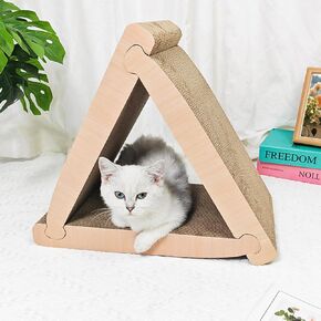 Cat Scratcher, Cardboard Cat Scratch, PadProtecting Furniture Cat Scratch Pad with Catnip, Premium Scratch Textures Design Durable Cat Scratching Large Triangle Vertical Cat Scratching Board