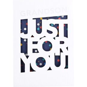 Hallmark Birthday Card for Grandson from - 3D Tag and Gold Stars Design