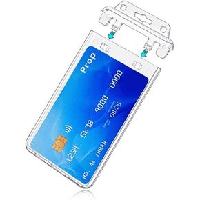 3 Pack Permanent Locking Hard Plastic ID Badge Holder-Vertical Clear Heavy Duty Protector Secure Case Holder for Passes Access Office Student IDs Proximity RFID One or Two I'd Cards by BETOOM